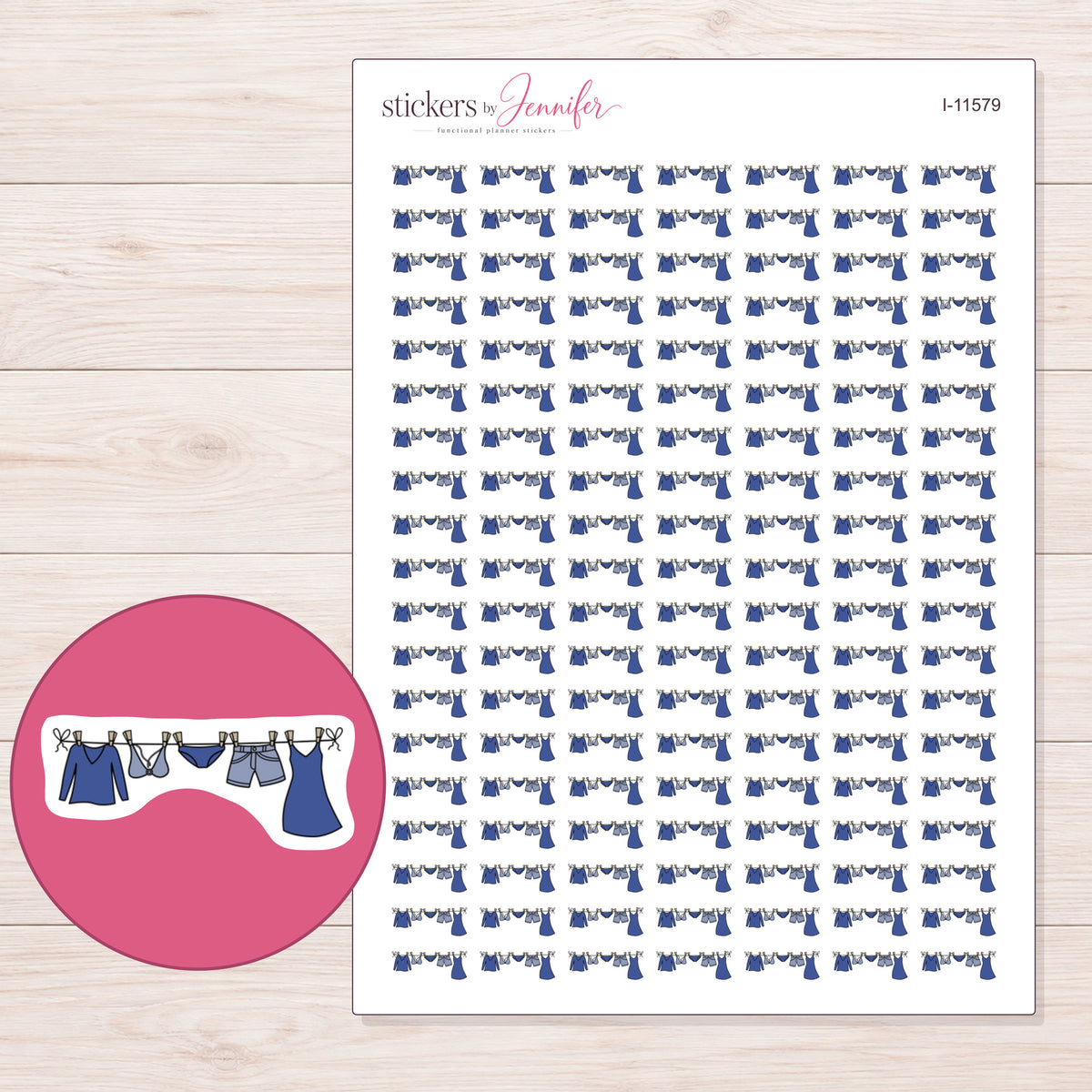 I-11579 planner sticker sheet with enlarged sticker detail