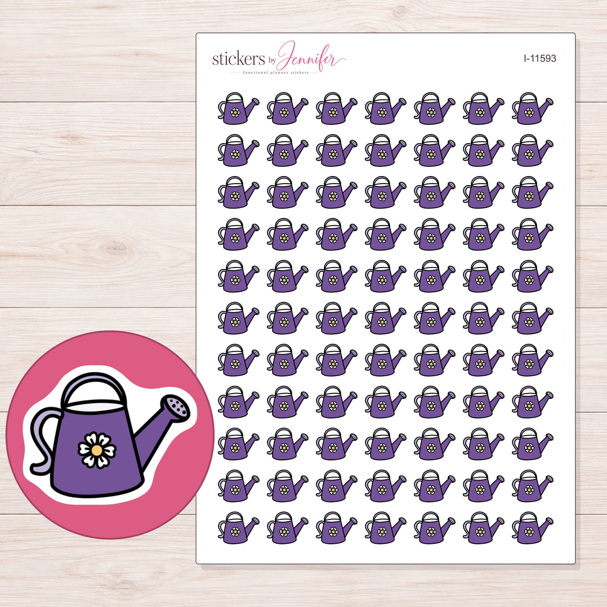 I-11593 planner sticker sheet with enlarged sticker detail