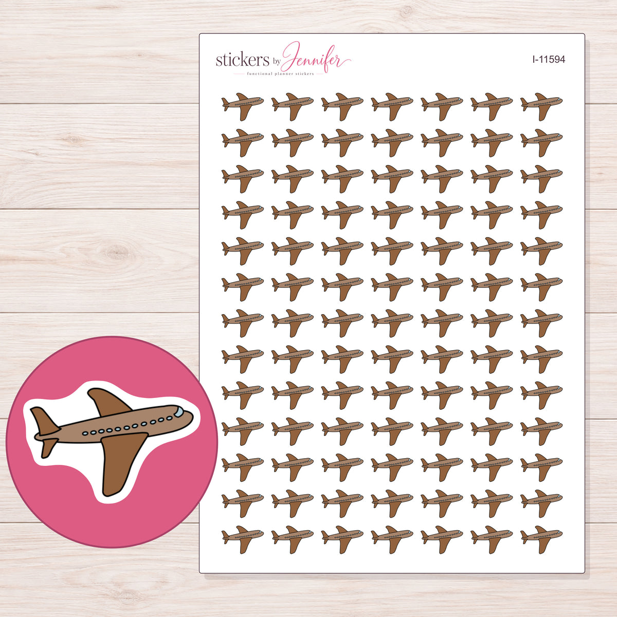 I-11594 planner sticker sheet with enlarged sticker detail