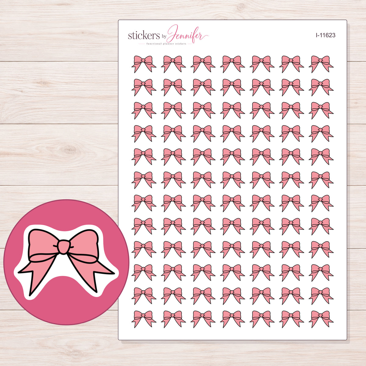 I-11623 planner sticker sheet with enlarged sticker detail