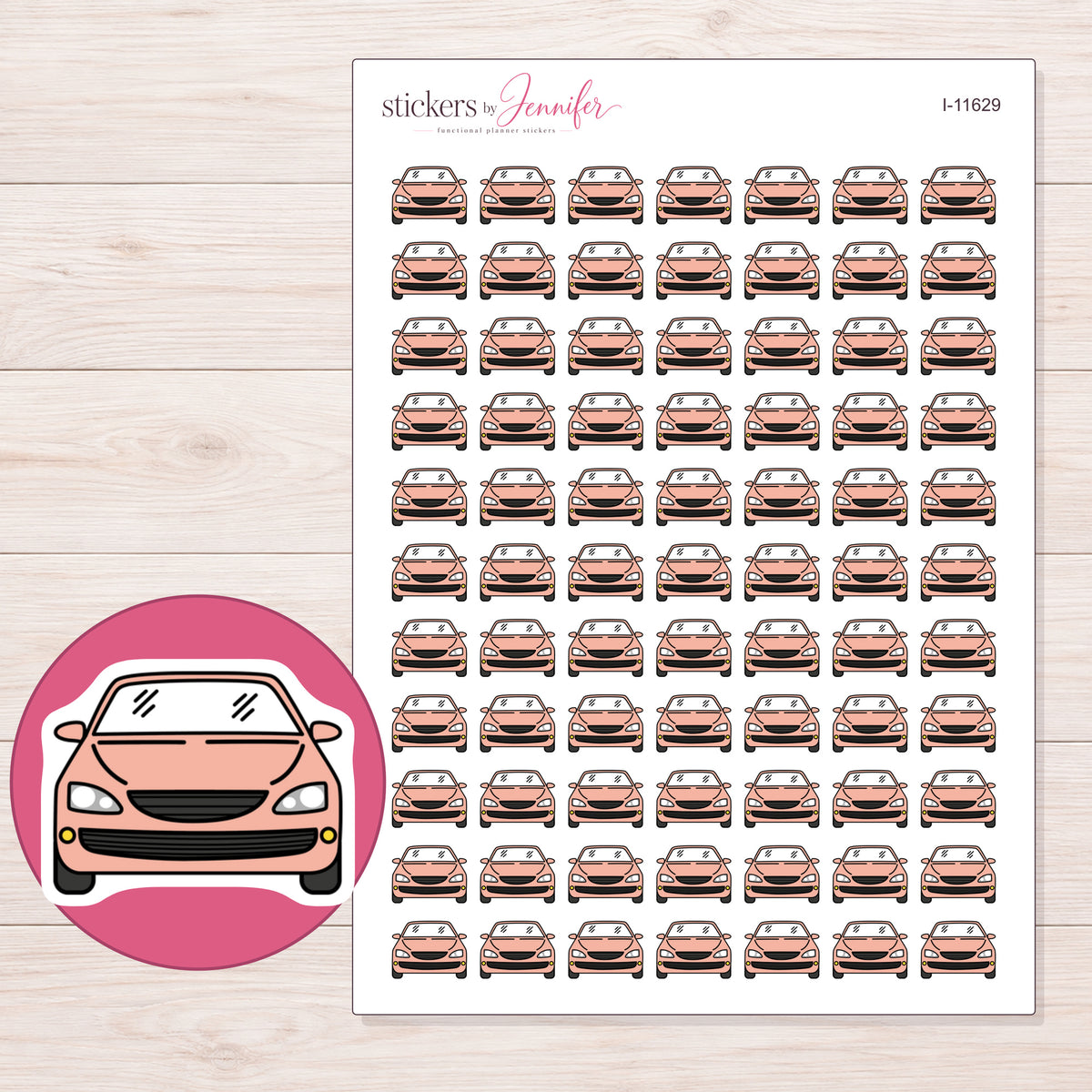 I-11629 planner sticker sheet with enlarged sticker detail