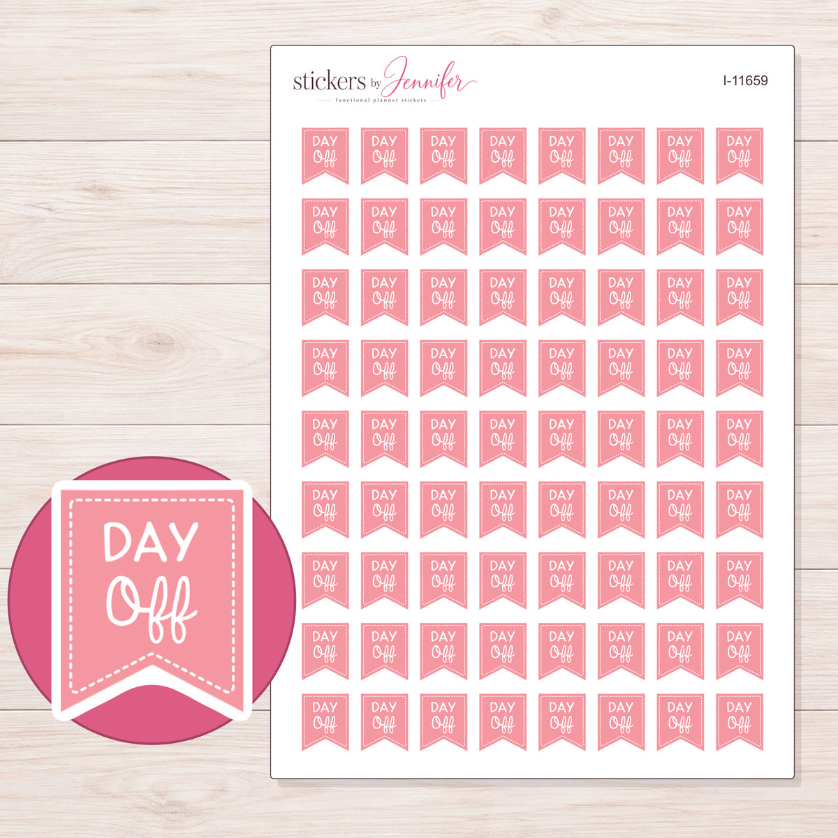 I-11659 planner sticker sheet with enlarged sticker detail
