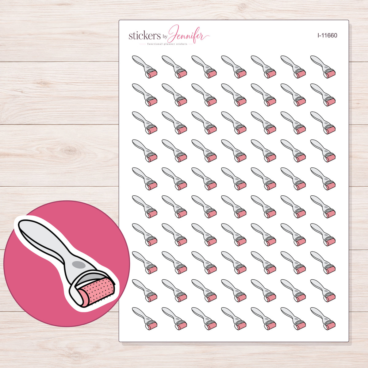 I-11660 planner sticker sheet with enlarged sticker detail