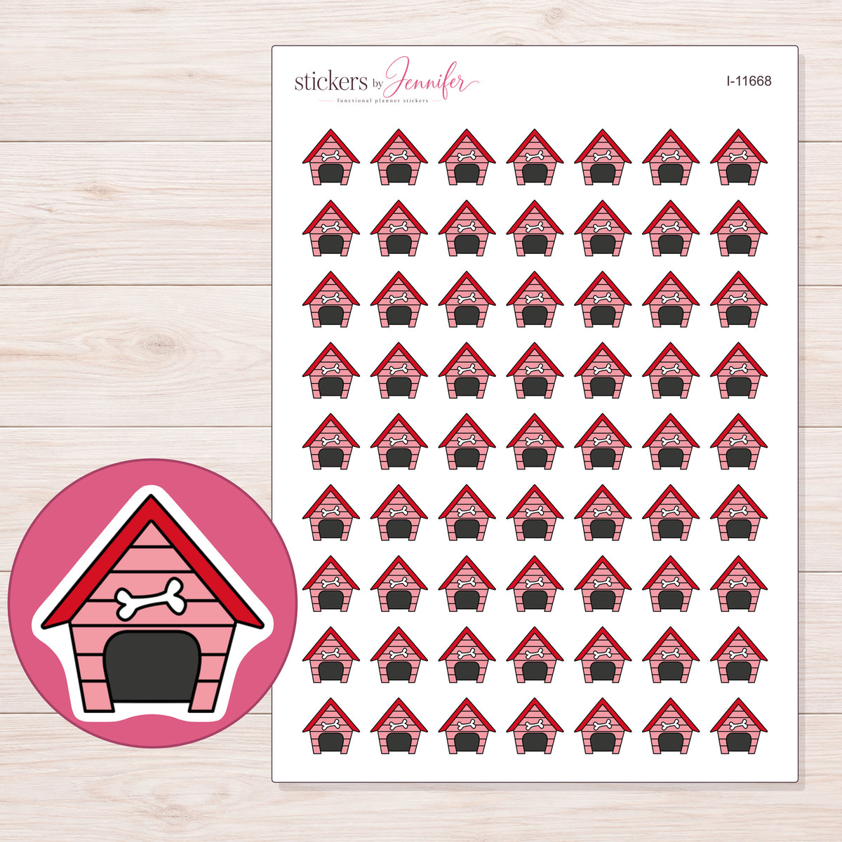 I-11668 planner sticker sheet with enlarged sticker detail