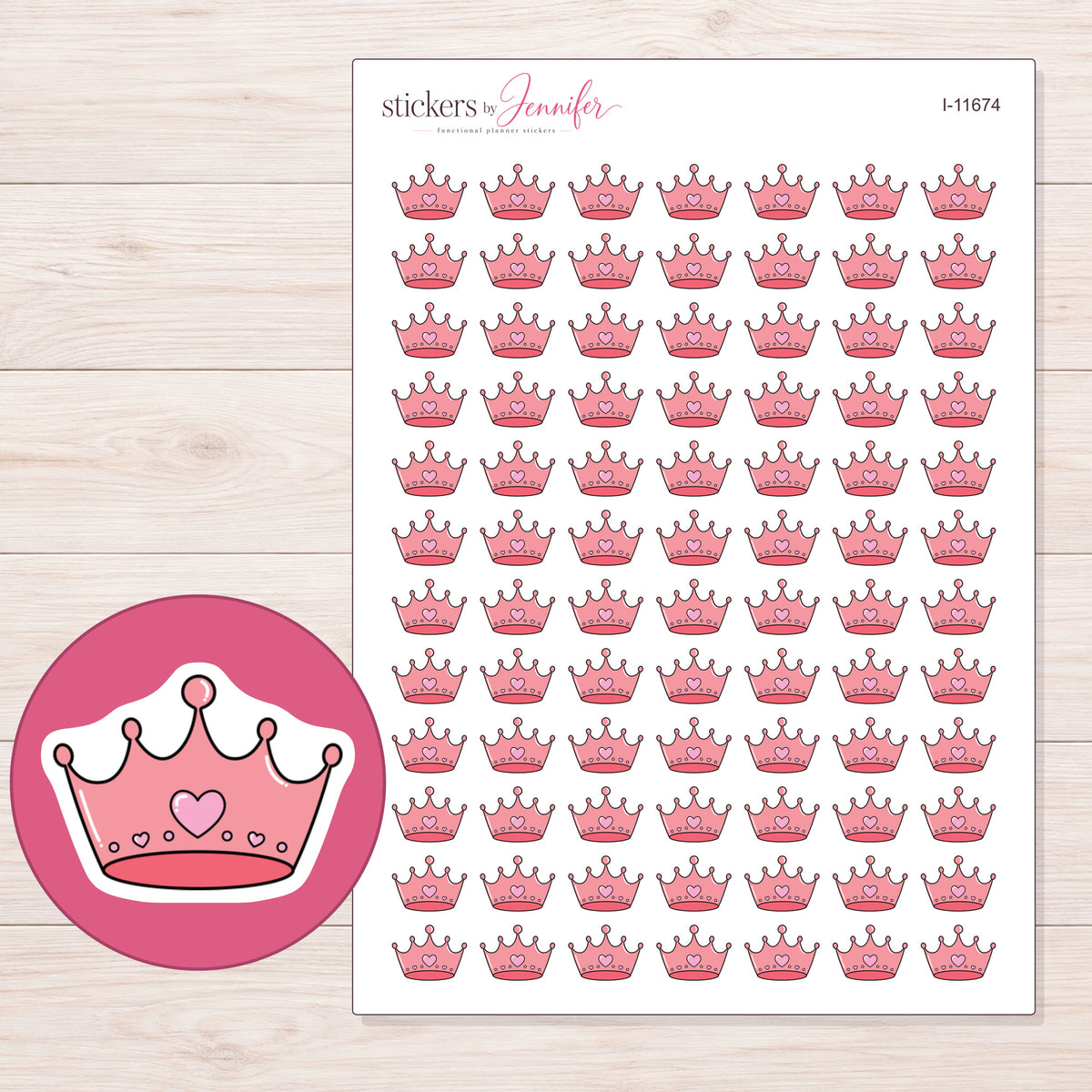 I-11674 planner sticker sheet with enlarged sticker detail