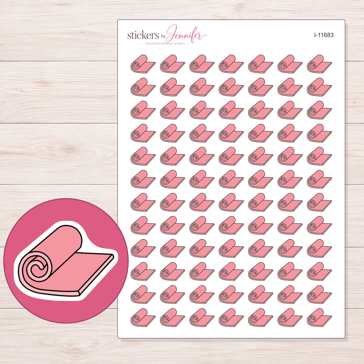 I-11683 planner sticker sheet with enlarged sticker detail