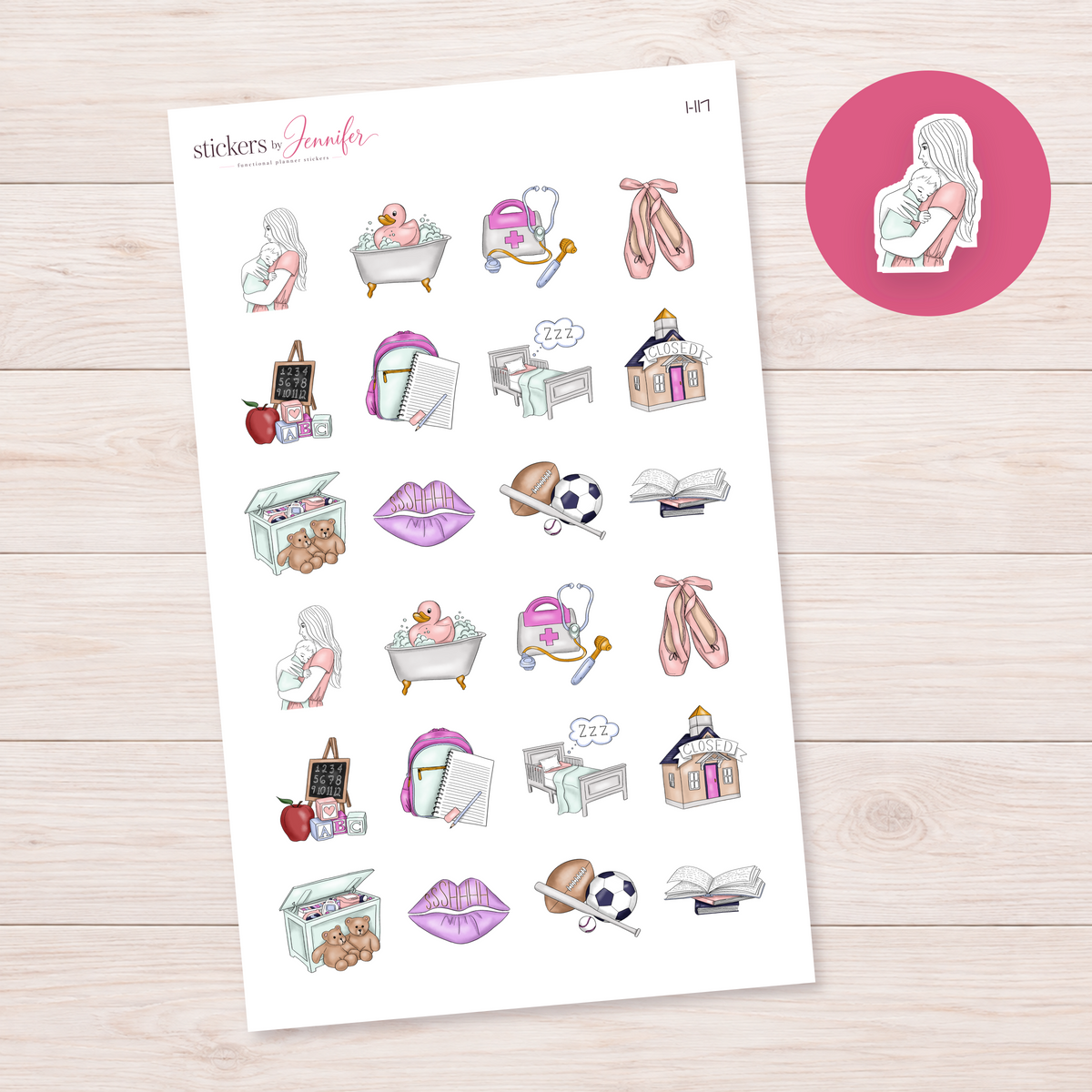 Mother Holding Baby Planner Stickers | I-117