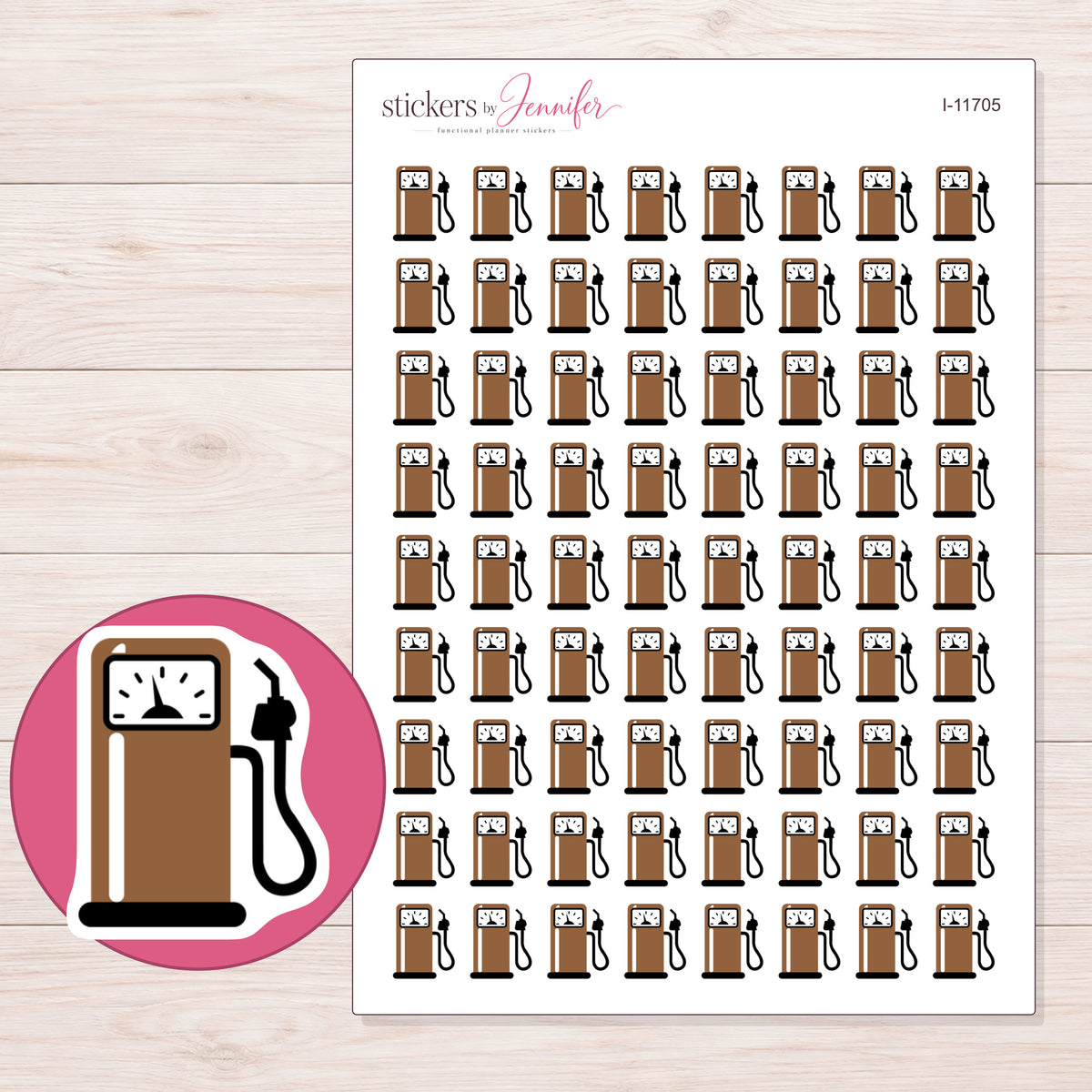 I-11705 planner sticker sheet with enlarged sticker detail
