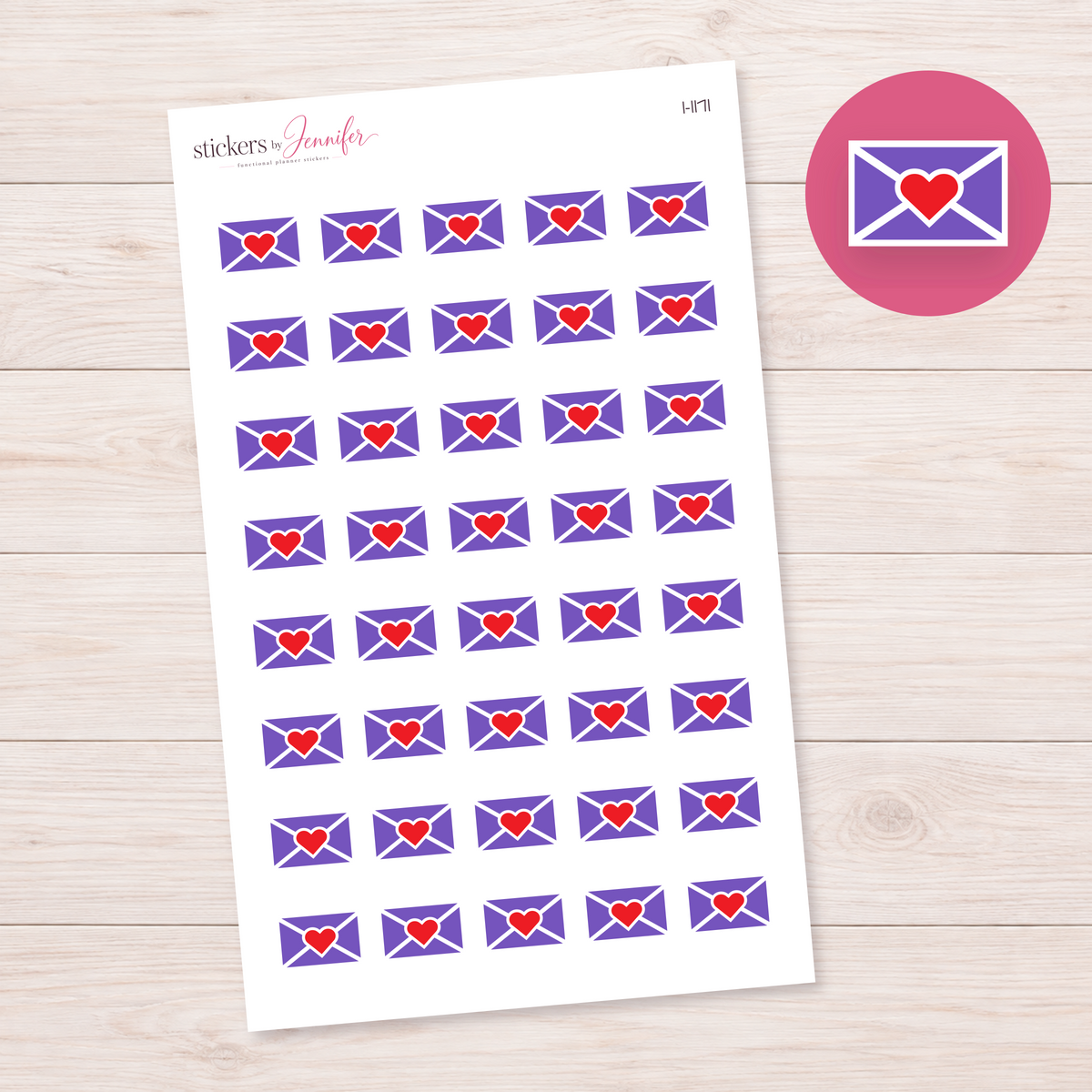 Purple Happy Mail Envelope Planner Stickers | I-1171