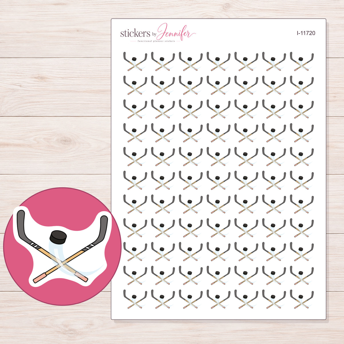 I-11720 planner sticker sheet with enlarged sticker detail