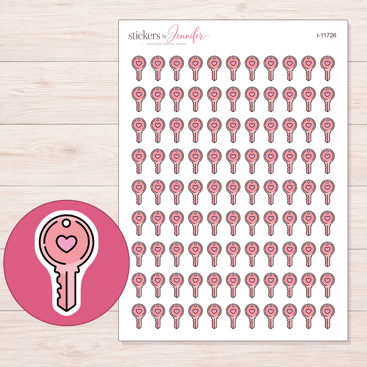 I-11726 planner sticker sheet with enlarged sticker detail