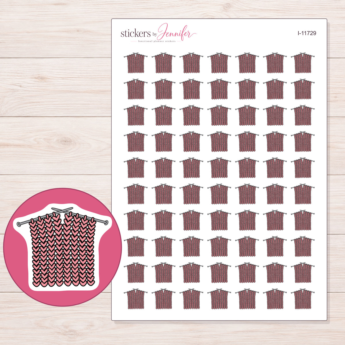 I-11729 planner sticker sheet with enlarged sticker detail