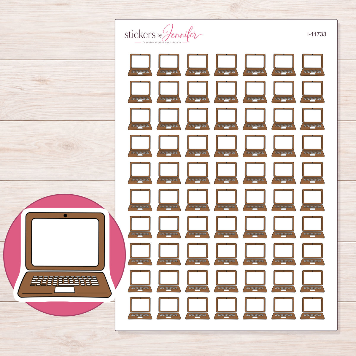 I-11733 planner sticker sheet with enlarged sticker detail