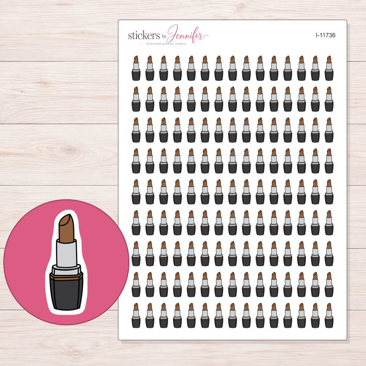 I-11736 planner sticker sheet with enlarged sticker detail