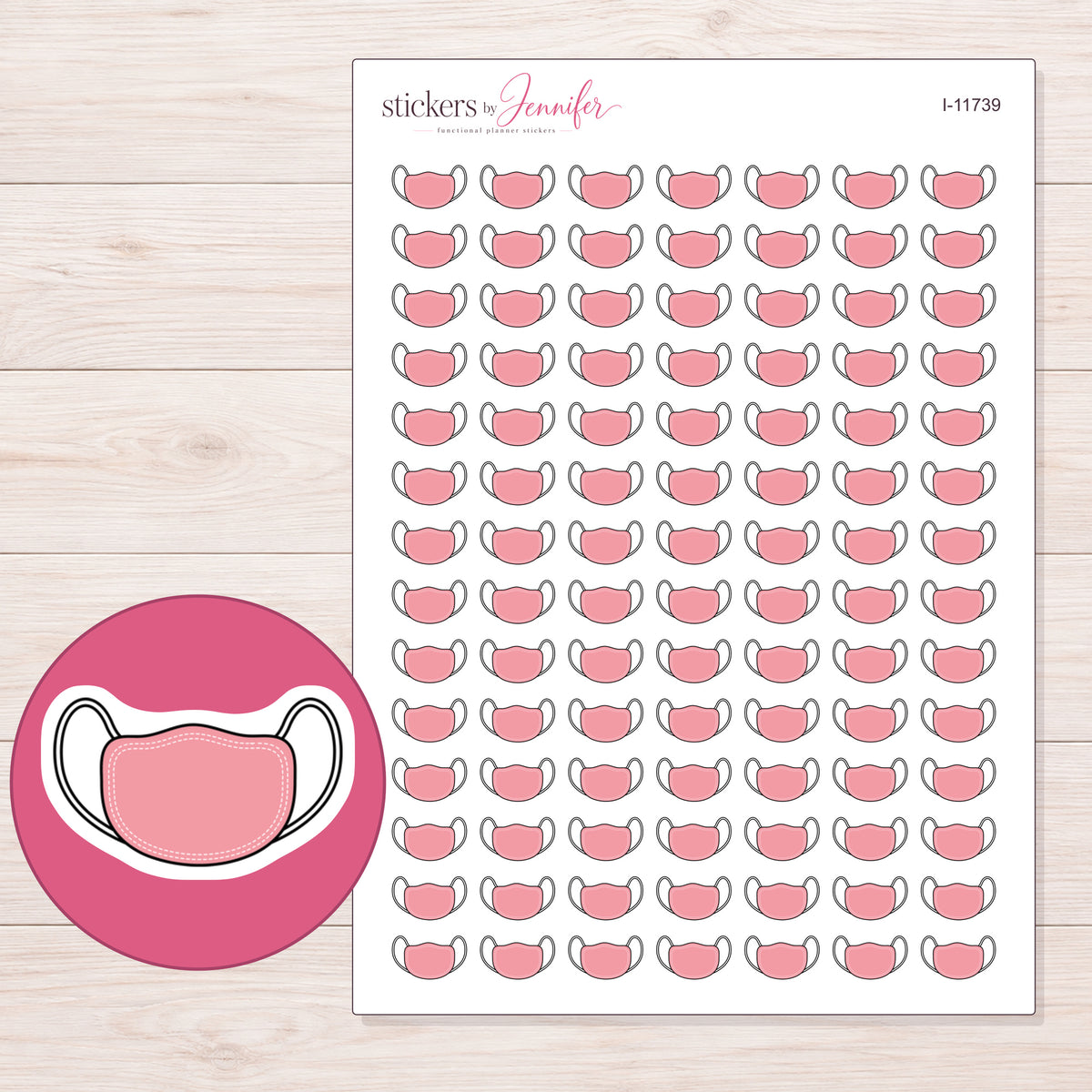 I-11739 planner sticker sheet with enlarged sticker detail
