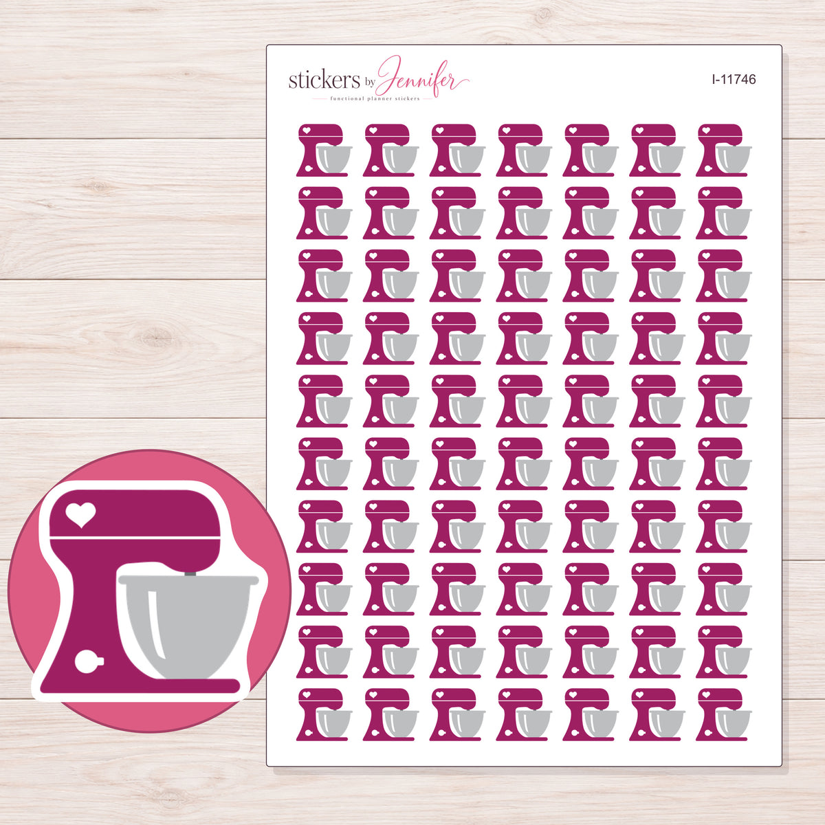 I-11746 planner sticker sheet with enlarged sticker detail