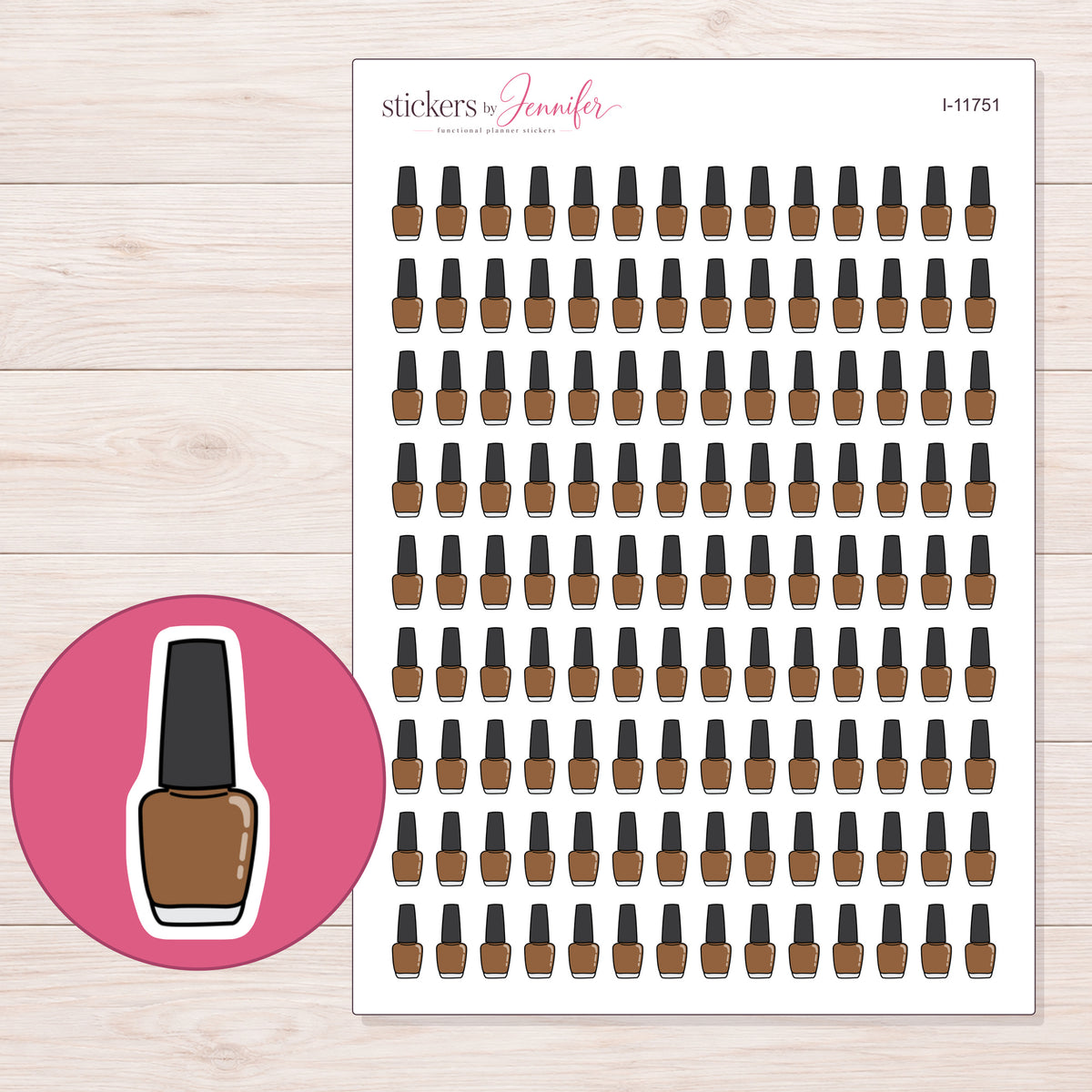 I-11751 planner sticker sheet with enlarged sticker detail