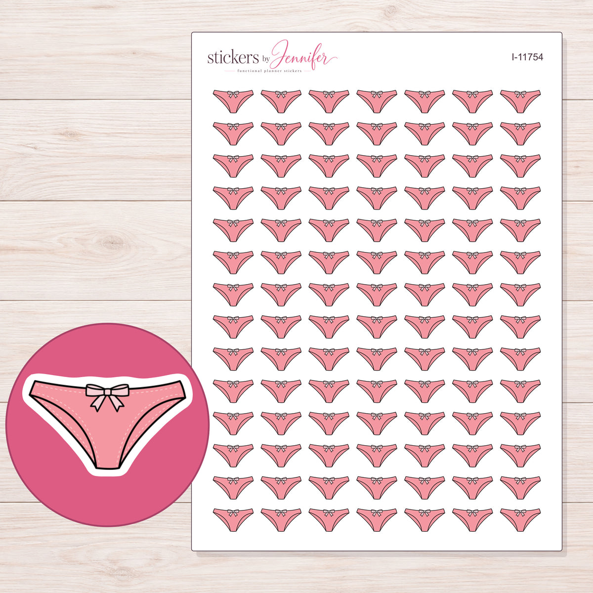 I-11754 planner sticker sheet with enlarged sticker detail