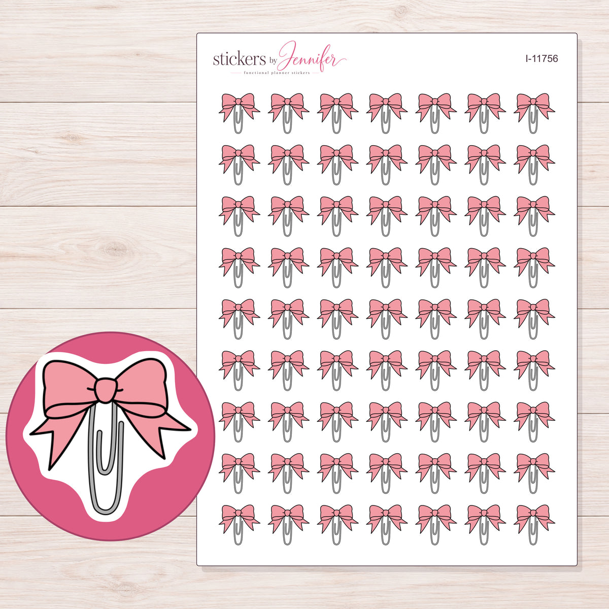 I-11756 planner sticker sheet with enlarged sticker detail