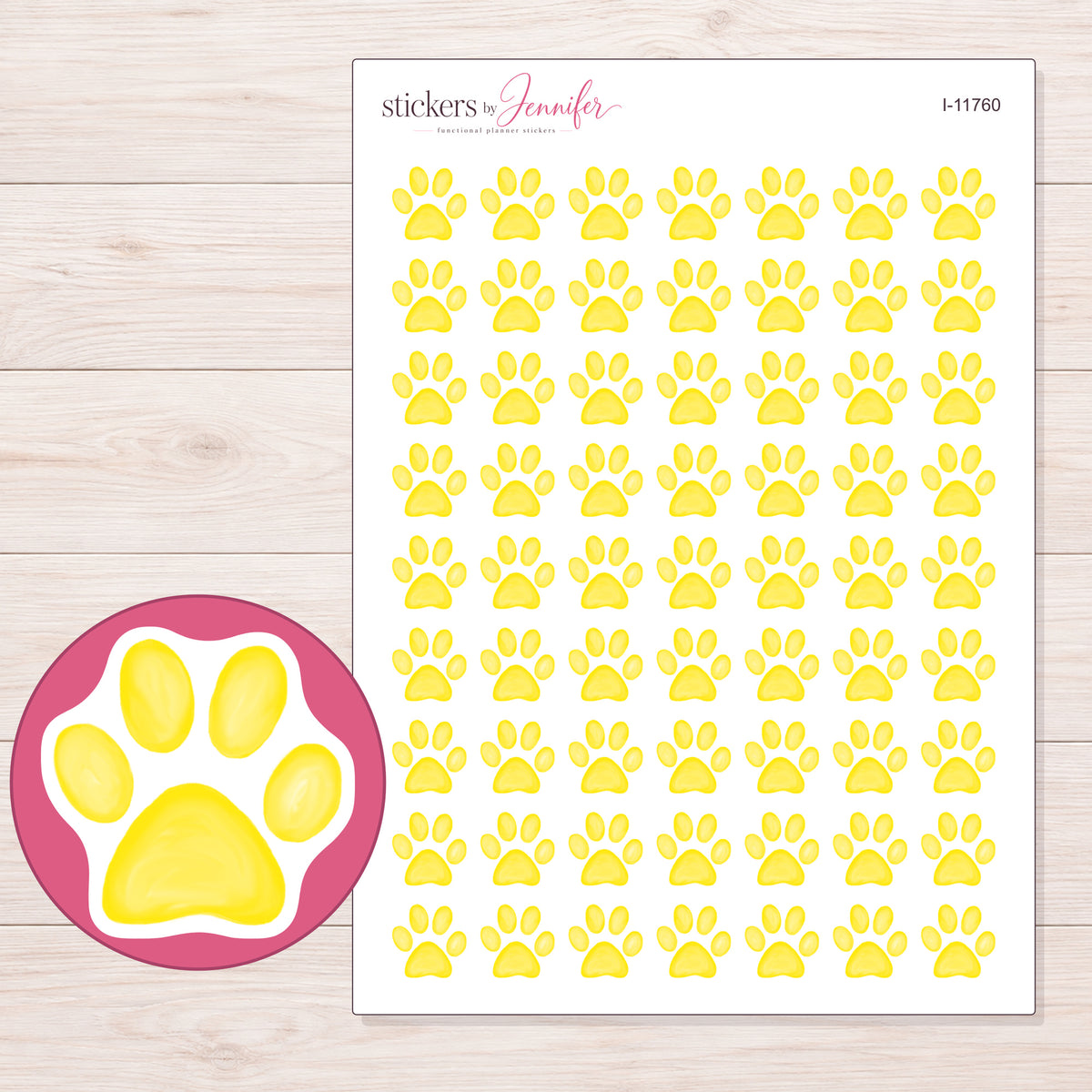 I-11760 planner sticker sheet with enlarged sticker detail