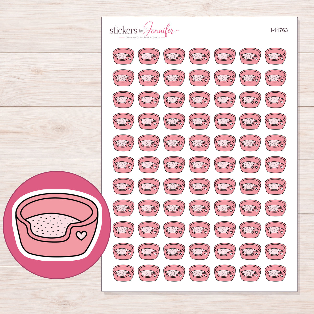 I-11763 planner sticker sheet with enlarged sticker detail