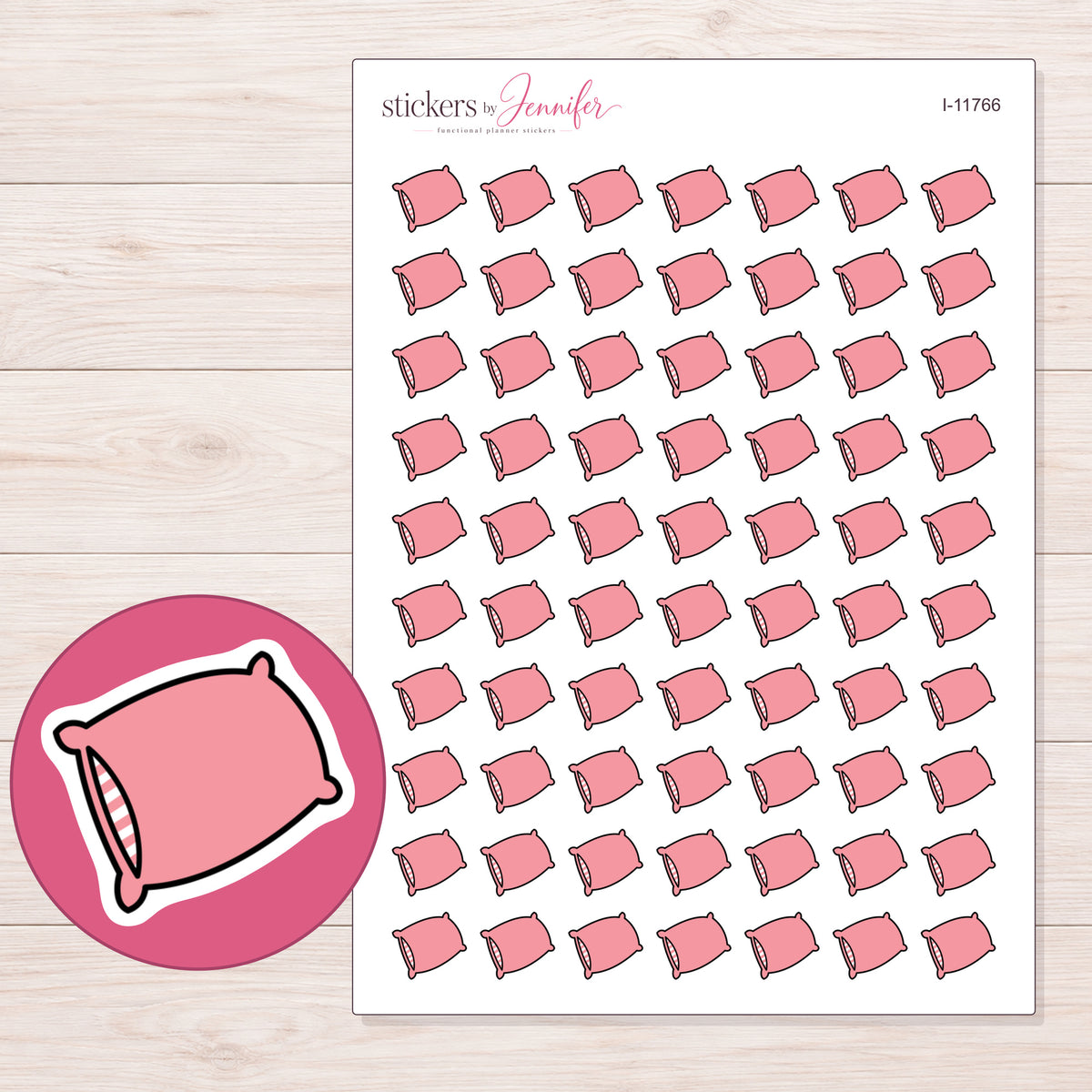 I-11766 planner sticker sheet with enlarged sticker detail