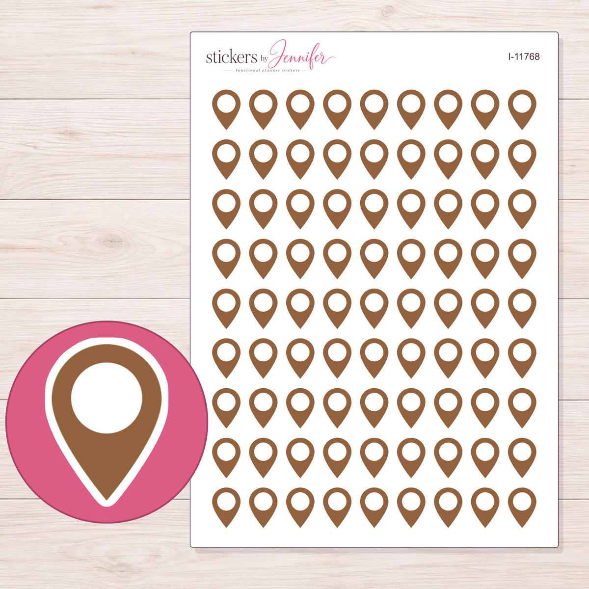 I-11768 planner sticker sheet with enlarged sticker detail