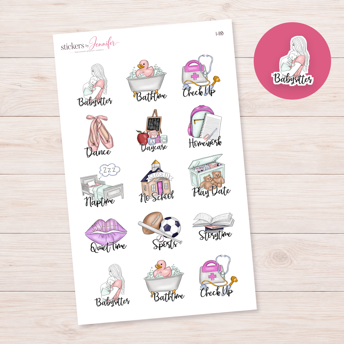 Babysitter Script Planner Stickers | I-118