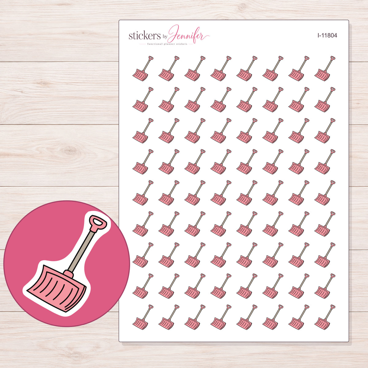 I-11804 planner sticker sheet with enlarged sticker detail
