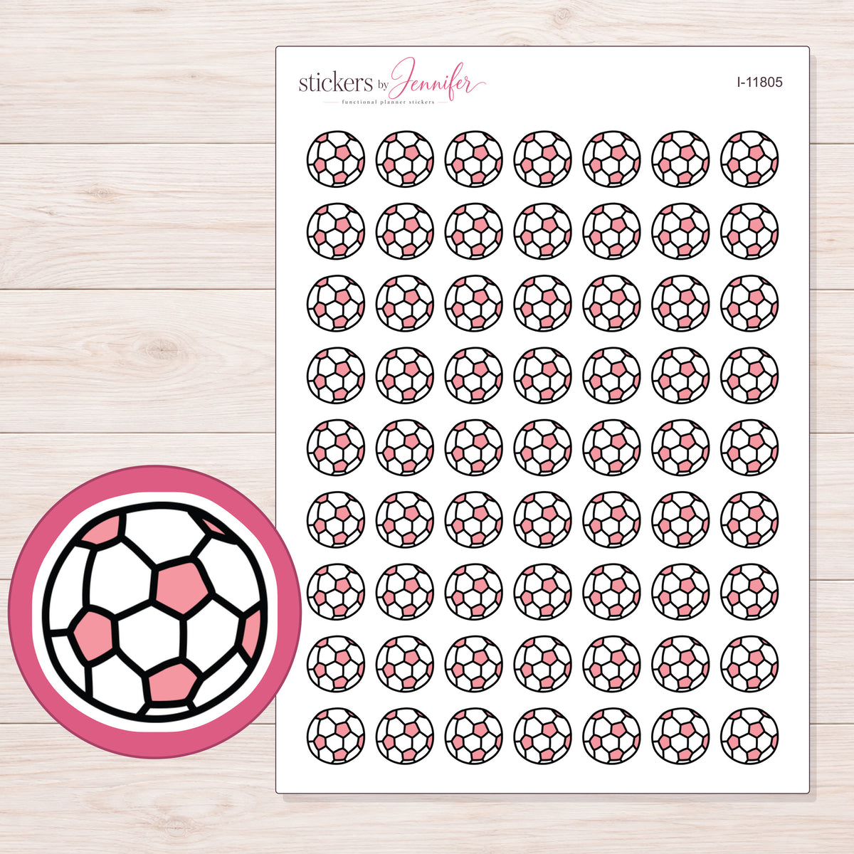 I-11805 planner sticker sheet with enlarged sticker detail