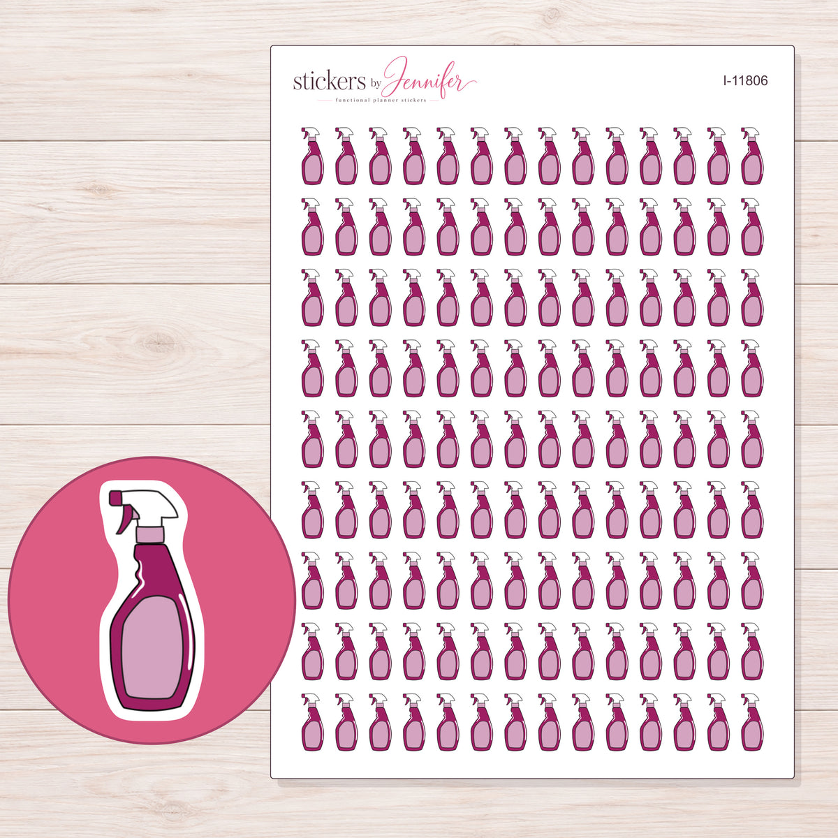 I-11806 planner sticker sheet with enlarged sticker detail