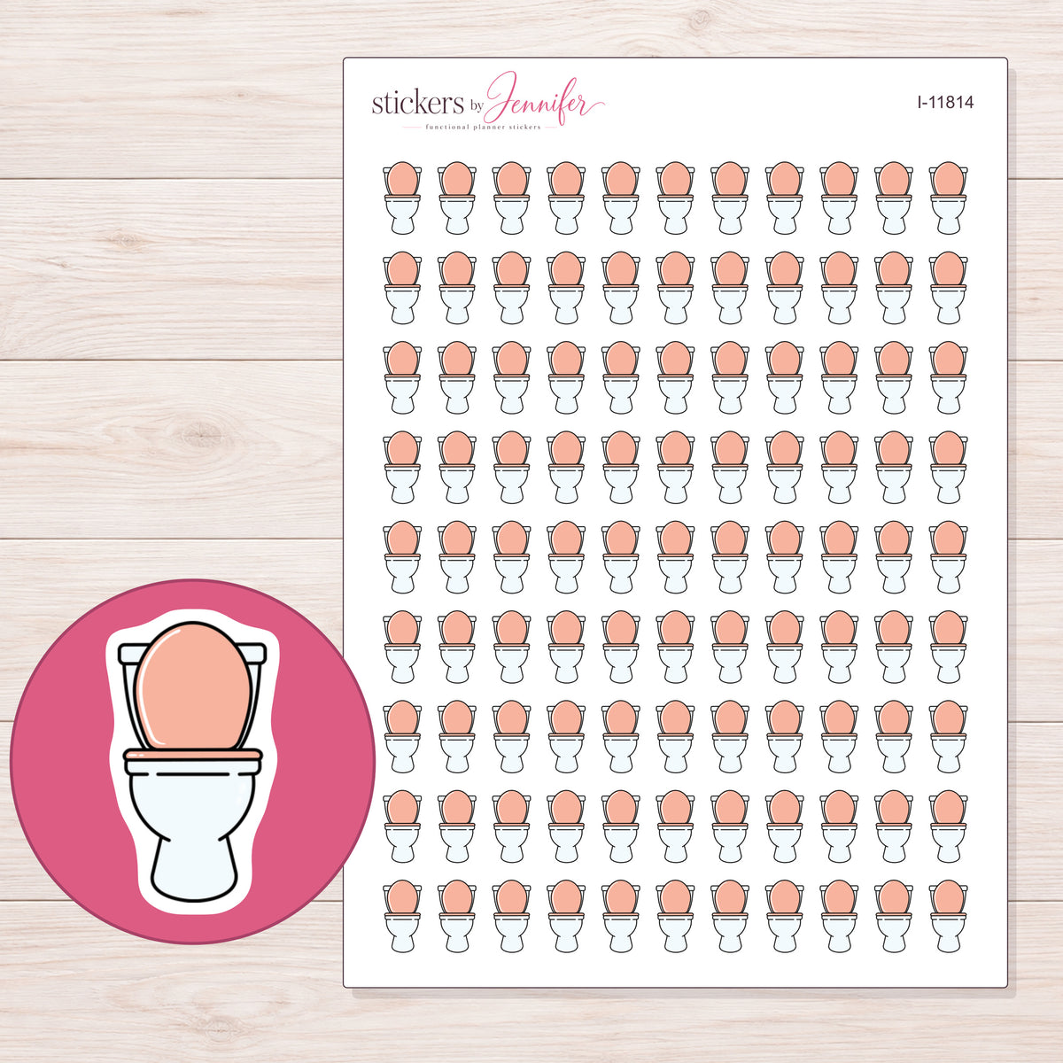 I-11814 planner sticker sheet with enlarged sticker detail