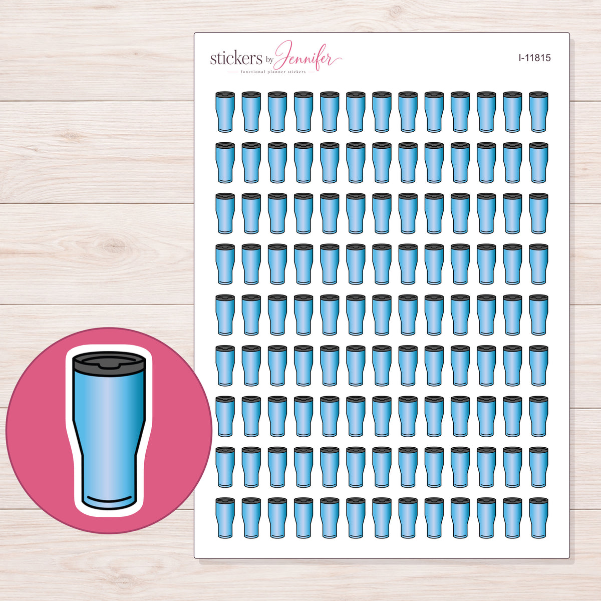 I-11815 planner sticker sheet with enlarged sticker detail