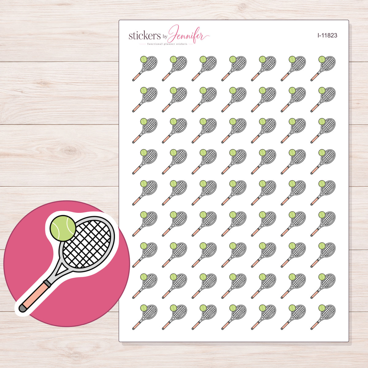 I-11823 planner sticker sheet with enlarged sticker detail
