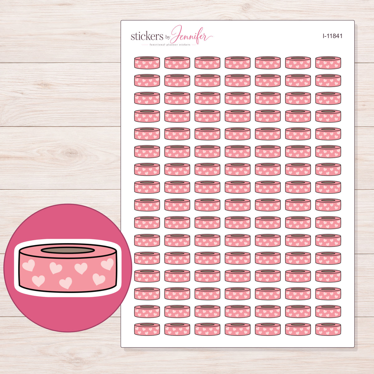 I-11841 planner sticker sheet with enlarged sticker detail