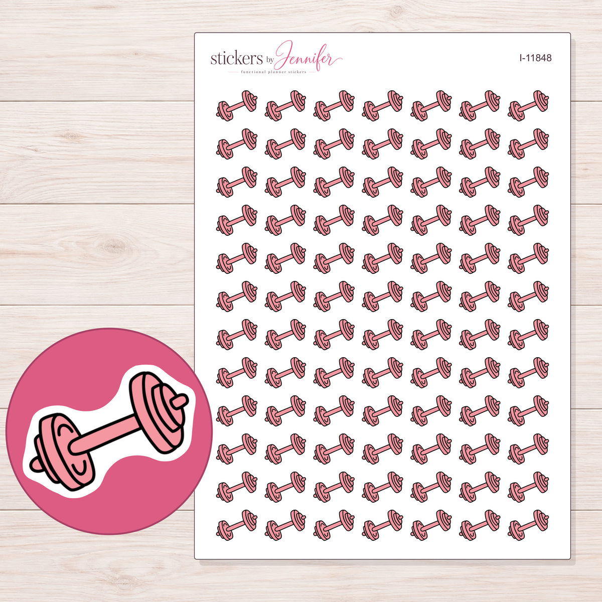 I-11848 planner sticker sheet with enlarged sticker detail