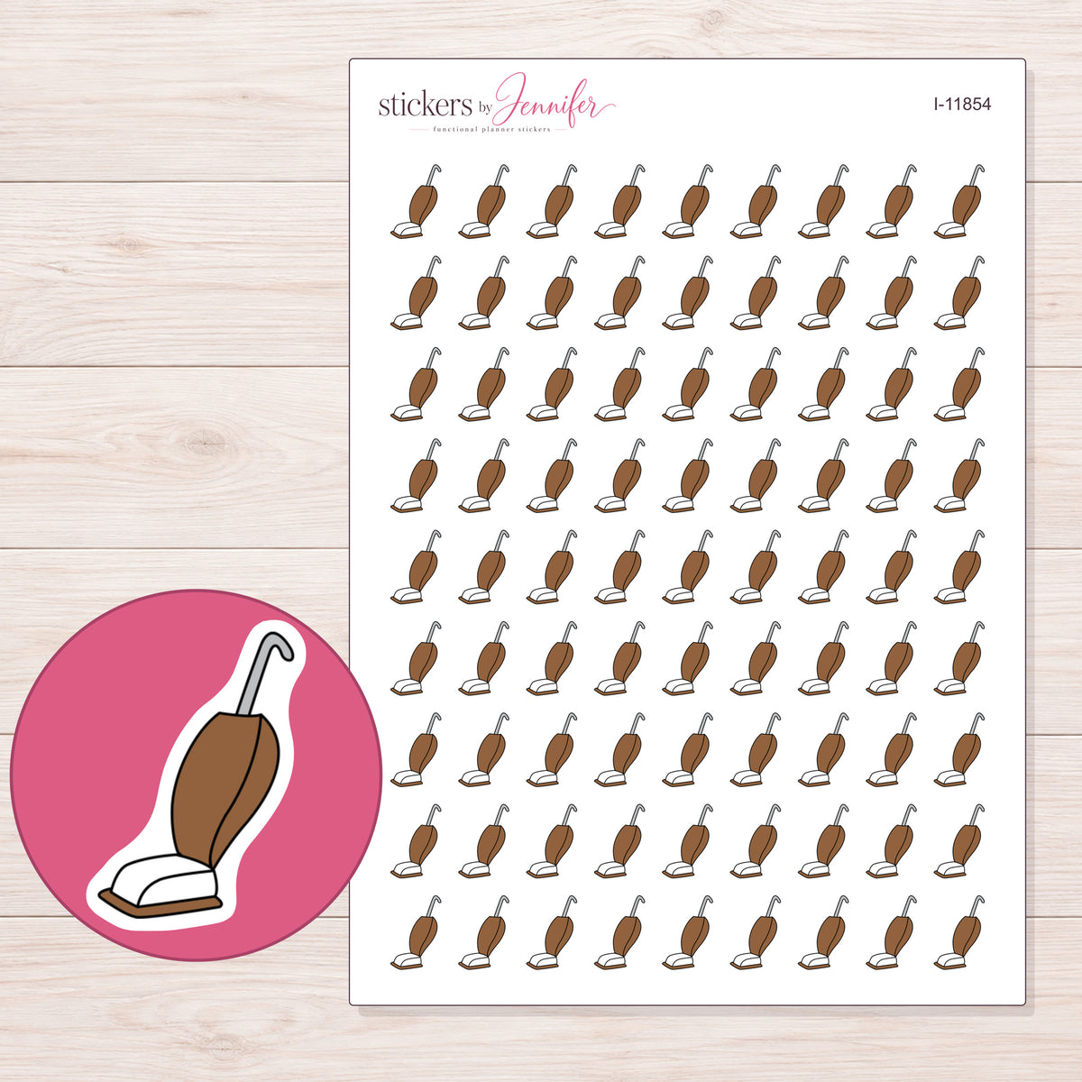 I-11854 planner sticker sheet with enlarged sticker detail