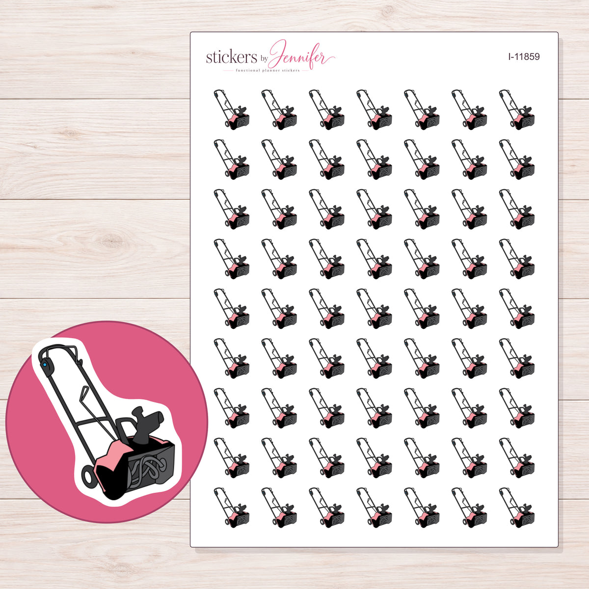 I-11859 planner sticker sheet with enlarged sticker detail