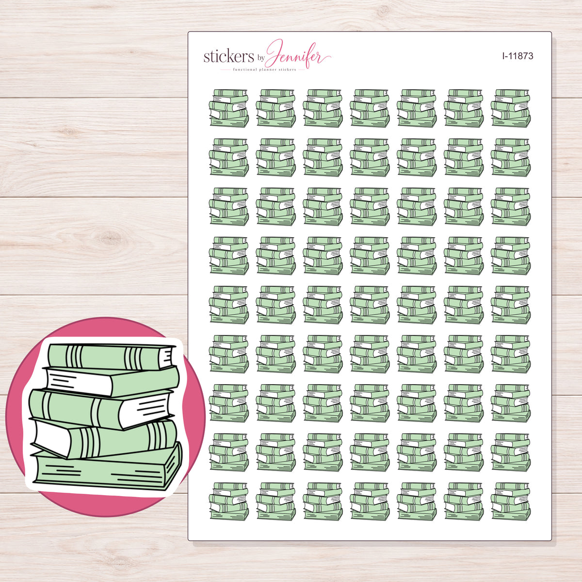 I-11873 planner sticker sheet with enlarged sticker detail