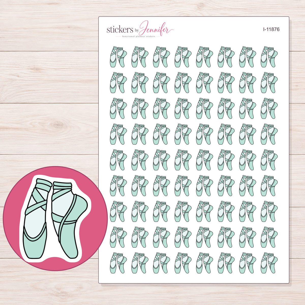 I-11876 planner sticker sheet with enlarged sticker detail