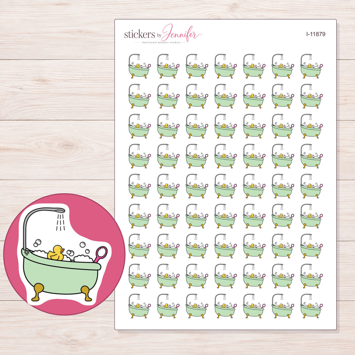 I-11879 planner sticker sheet with enlarged sticker detail