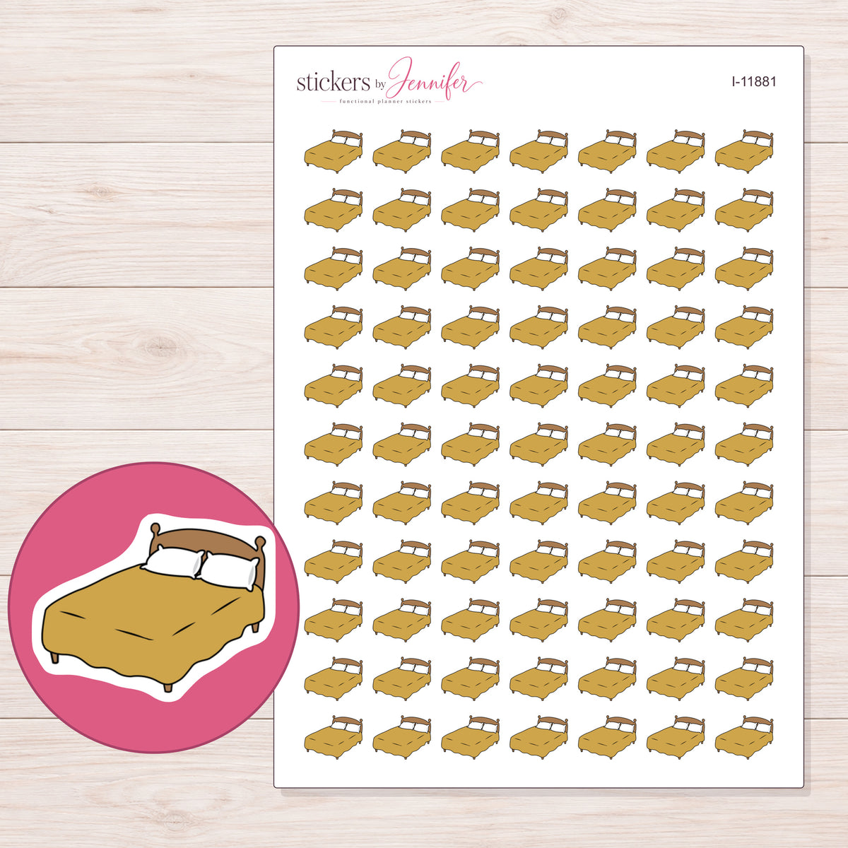 I-11881 planner sticker sheet with enlarged sticker detail