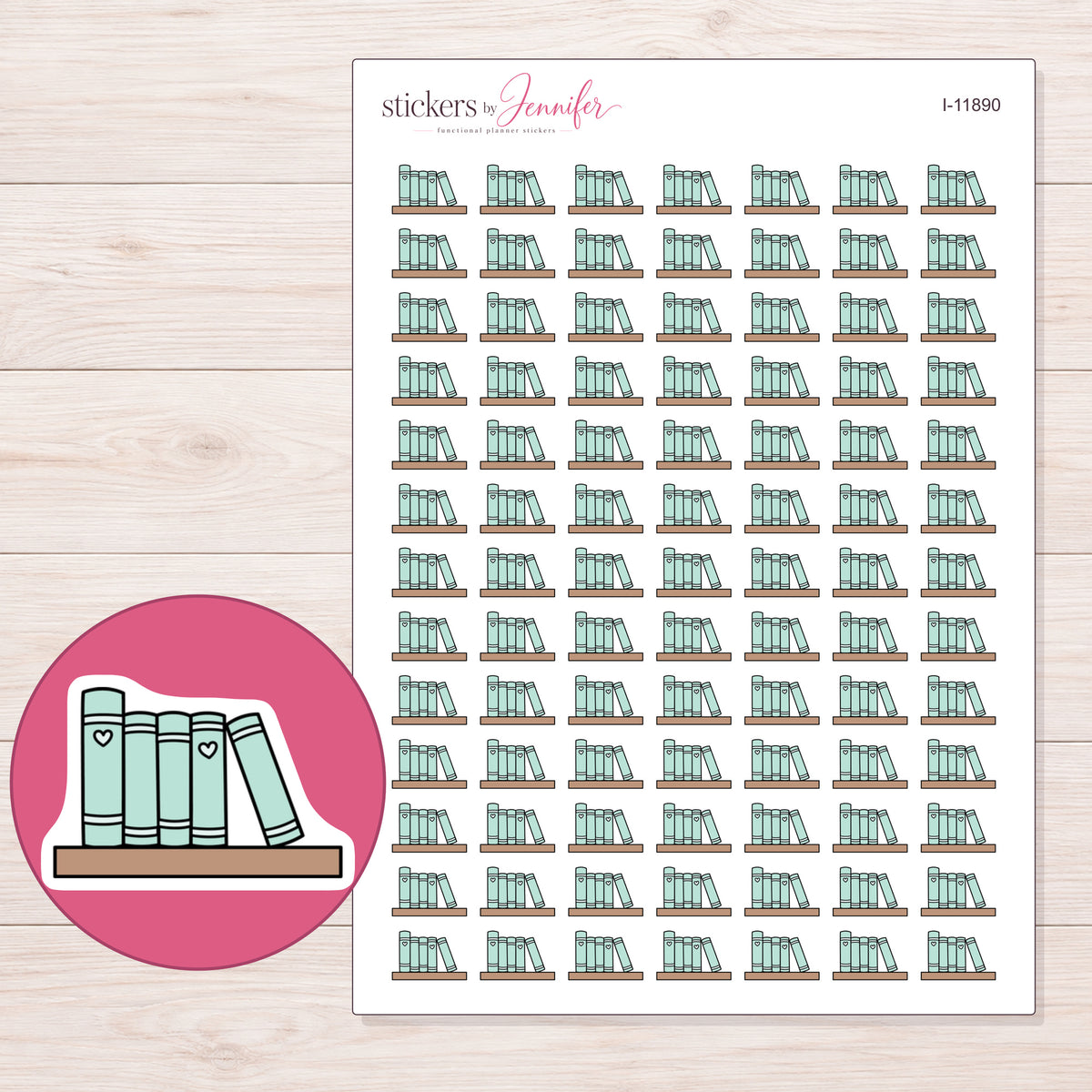 I-11890 planner sticker sheet with enlarged sticker detail