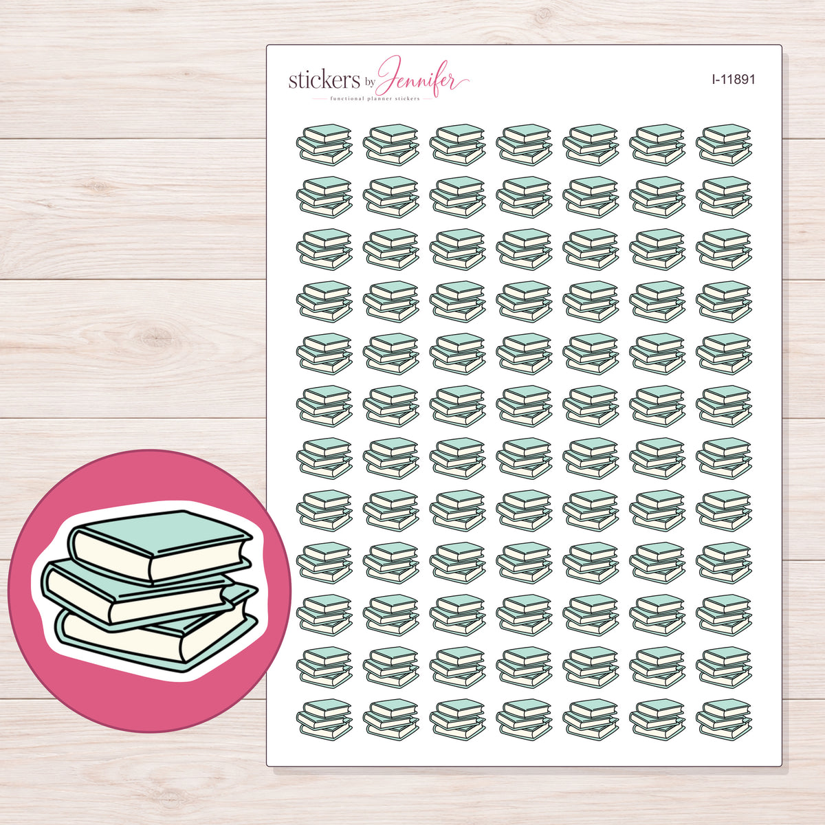 I-11891 planner sticker sheet with enlarged sticker detail