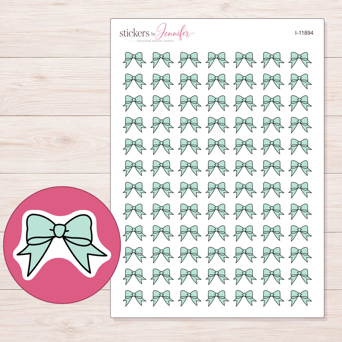 I-11894 planner sticker sheet with enlarged sticker detail