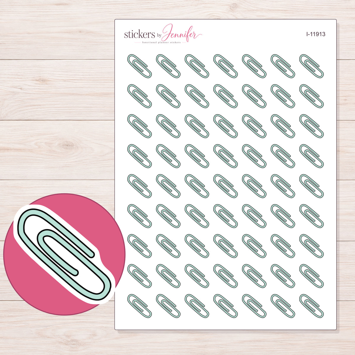 I-11913 planner sticker sheet with enlarged sticker detail