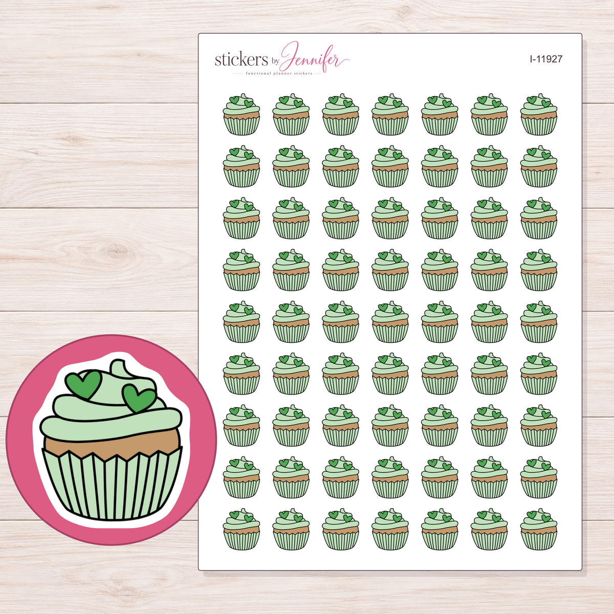 I-11927 planner sticker sheet with enlarged sticker detail