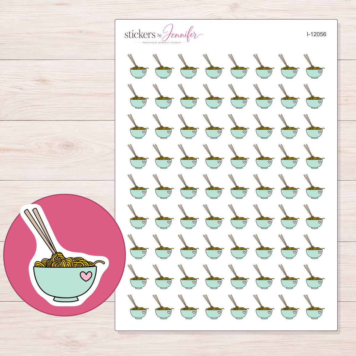 I-12056 planner sticker sheet with enlarged sticker detail