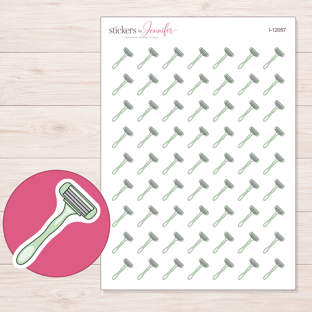 I-12057 planner sticker sheet with enlarged sticker detail