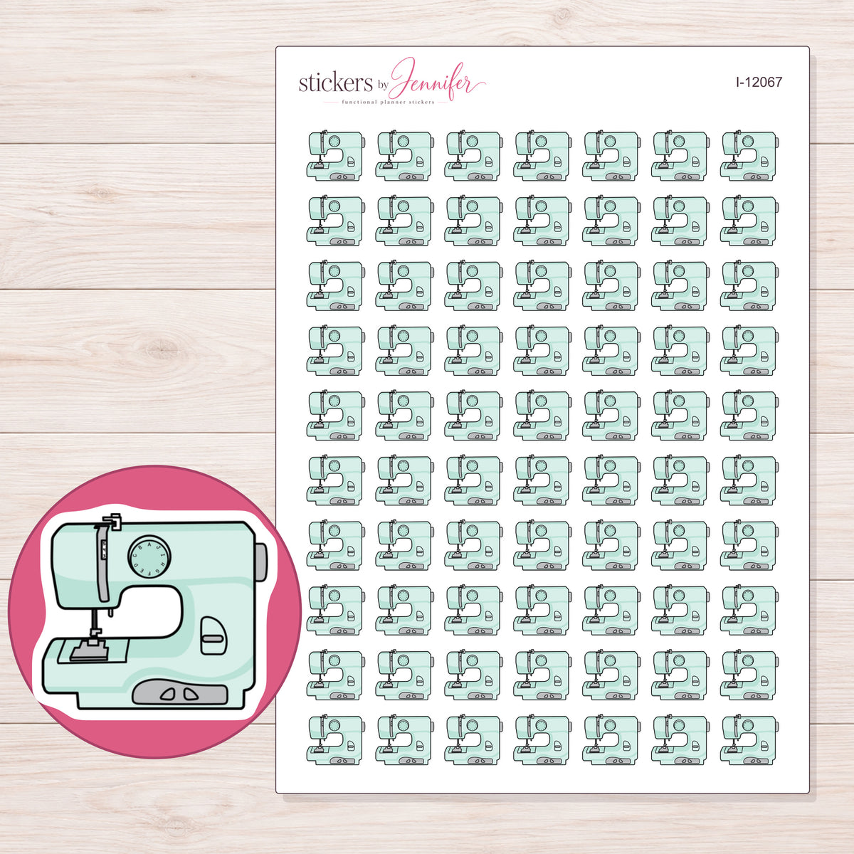 I-12067 planner sticker sheet with enlarged sticker detail